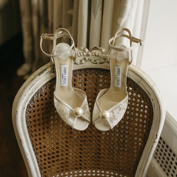 Jimmy Choo Sacora 100mm White Bridal Heels - Picture 1 of 3
